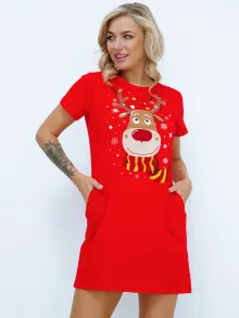 туника красная нг олень